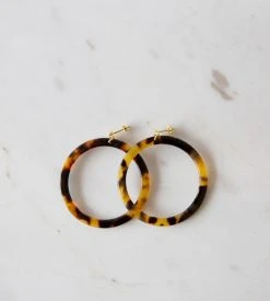 Fashion + Beauty Sophie | Tort Hoops | Dark