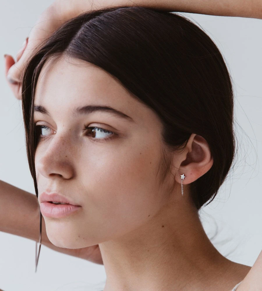 Sophie | Twinkle Chain Stud Earrings | Gold Fashion + Beauty