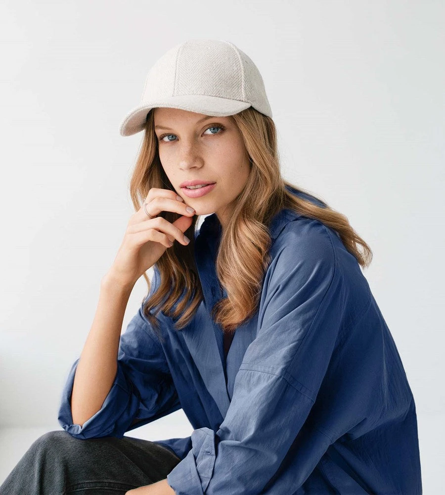 Sophie | Wool Cap | Herringbone Oat Fashion + Beauty