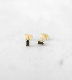 Sophie | You Rock Stud Earrings Rectangle | Black
