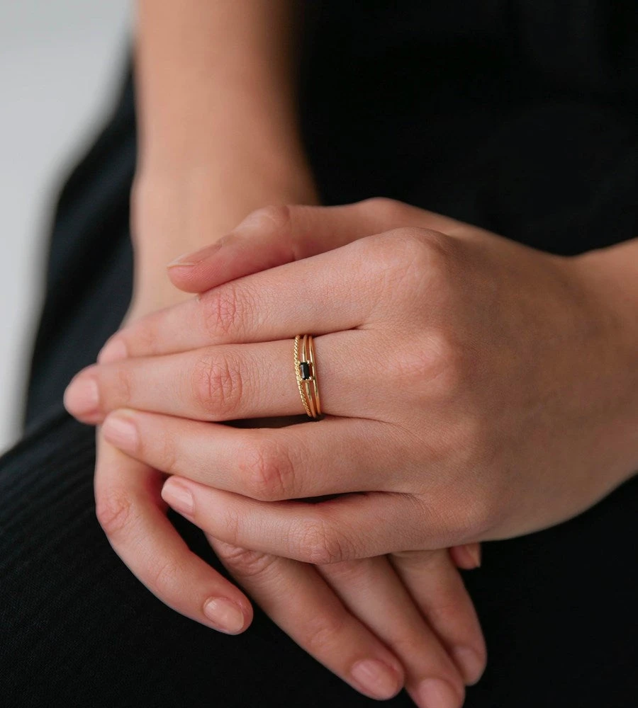 Sophie | You Rock Ring Black | Gold