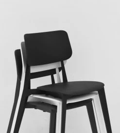 Papaya Stellar Stackable Dining Chair | Charcoal