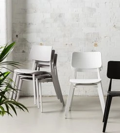 Papaya Stellar Stackable Dining Chair | Charcoal