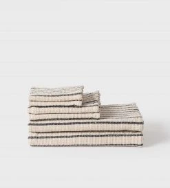 Citta Stripe Waffle Towels | Natural/Navy Homewares