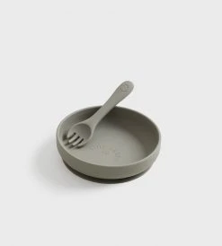 New Arrivals Tiny Table Co. | Plate And Spork Set | Olive