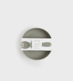 New Arrivals Tiny Table Co. | Plate And Spork Set | Olive