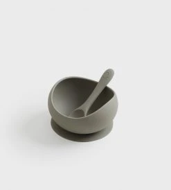 New Arrivals Tiny Table Co. | Suction Bowl And Spoon Set | Olive