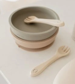 New Arrivals Tiny Table Co. | Plate And Spork Set | Olive