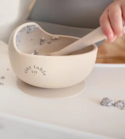 Tiny Table Co. | Suction Bowl And Spoon Set | Sand