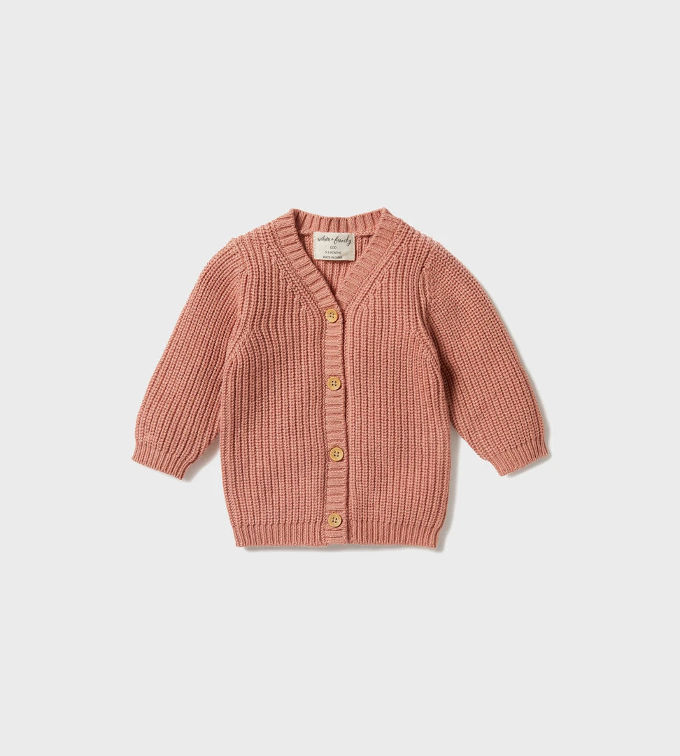 Wilson & Frenchy | Knitted Button Cardigan | Cream Tan New In Baby