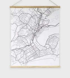 100% NZ Ltd Homewares Wall Chart | Map Of Dunedin