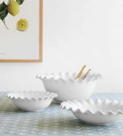 Mediterranean Markets White Mode Wave Bowl