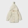 Wilson & Frenchy | Knitted Jacket With Pom Pom | Gardenia