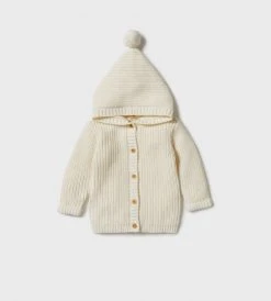 Wilson & Frenchy | Knitted Jacket With Pom Pom | Gardenia