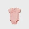Baby + Child Wilson & Frenchy | Organic Pointelle Kimono Bodysuit | Cantaloupe