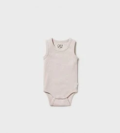 Wilson & Frenchy | Organic Pointelle Singlet Bodysuit | Clay Baby + Child