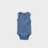 Baby + Child Wilson & Frenchy | Organic Pointelle Singlet Bodysuit | Rain Drop