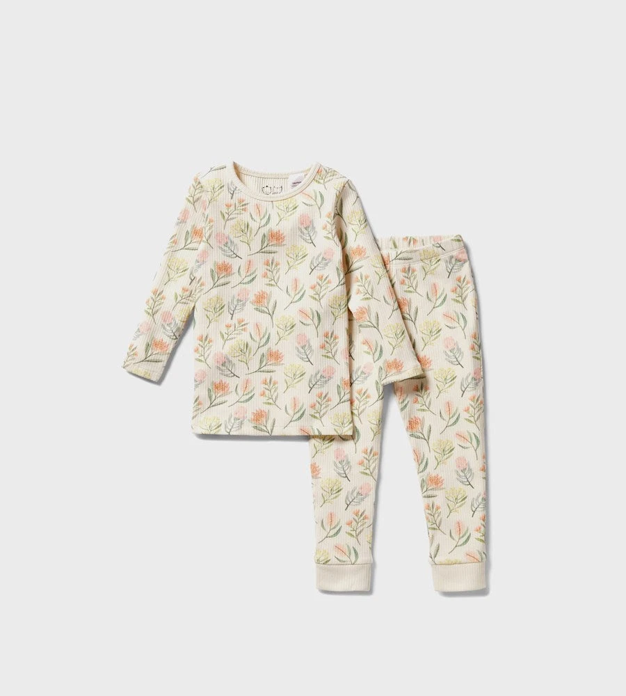 New In Baby Wilson & Frenchy | Organic Rib Long Sleeve Pyjamas | Pretty Floral
