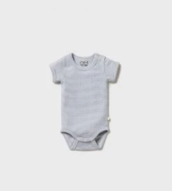 Wilson & Frenchy | Organic Stripe Rib Bodysuit | Rain Drop