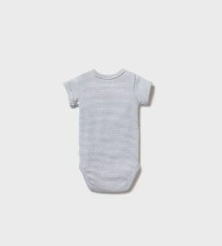 Wilson & Frenchy | Organic Stripe Rib Bodysuit | Rain Drop