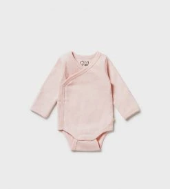 Baby + Child Wilson & Frenchy | Organic Stripe Rib Kimono Bodysuit | Cantaloupe