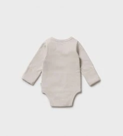 Wilson & Frenchy | Organic Stripe Rib Kimono Bodysuit | Clay Baby + Child