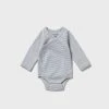 Wilson & Frenchy | Organic Stripe Rib Kimono Bodysuit | Rain Drop Baby + Child