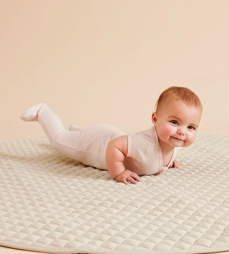 Wilson & Frenchy | Organic Stripe Rib Zipsuit | Cantaloupe