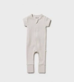 Wilson & Frenchy | Organic Stripe Rib Zipsuit | Clay