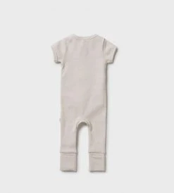 Wilson & Frenchy | Organic Stripe Rib Zipsuit | Clay