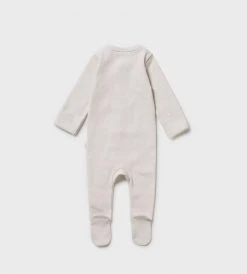 Baby + Child Wilson & Frenchy | Organic Stripe Rib Zipsuit With Feet | Clay