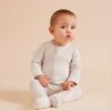 Baby + Child Wilson & Frenchy | Organic Stripe Rib Zipsuit With Feet | Clay
