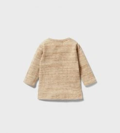 Wilson & Frenchy | Organic Waffle Henley Top | Oatmeal Fleck New In Baby