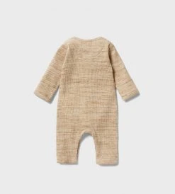 Wilson & Frenchy | Organic Waffle Slouch Growsuit | Oatmeal Fleck