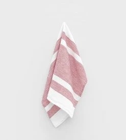 Father Rabbit Living Homewares Woven Multi Stripe Tea Towel | Red & White
