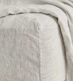 Cultiver | Linen Fitted Sheet | Pinstripe Homewares